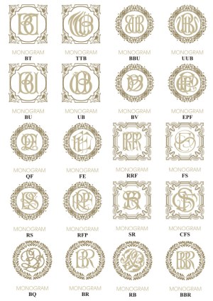 Elegant Vintage Monogram Initials Collection with Ornamental Frames Free Vector