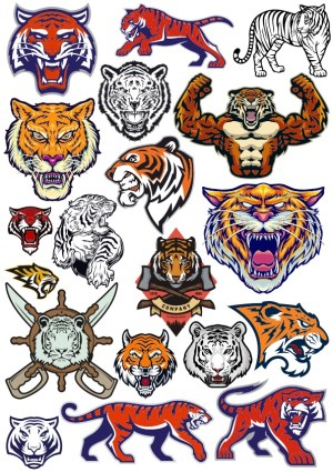 Collection of Vector Tiger Illustrations and Mascot Designs Free Vector
