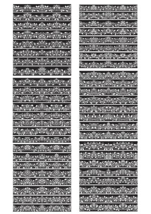 Set of Ornate Decorative Borders and Floral Dividers Free Vector