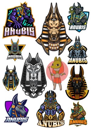 Anubis Themed Vector Illustrations and Mascots Free Vector