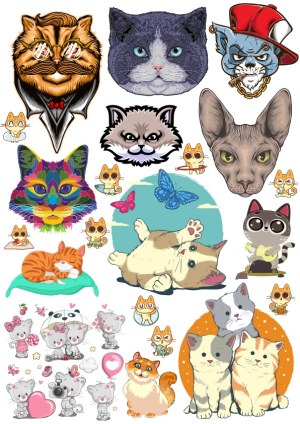 Colorful and Expressive Cat Vector Illustrations Collection Free Vector