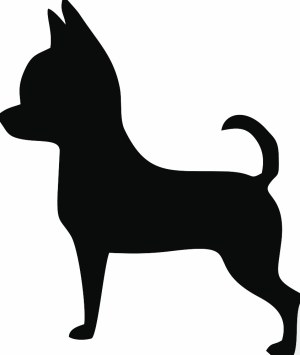 Silhouette of Small Dog Standing Side View Free Vector