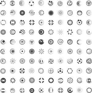 Abstract Circular Vector Icons Collection Free Vector