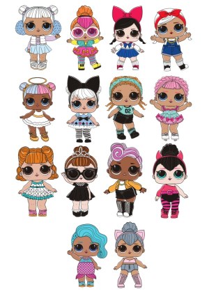 Collection of Cute Cartoon Doll Characters Vector Free Vector