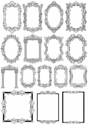 Ornate Vintage Decorative Vector Frames Collection Free Vector