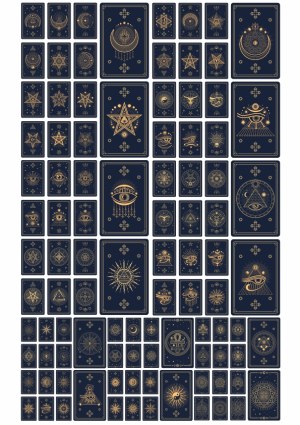 Set of Esoteric Tarot Cards with Mystic Symbols Free Vector