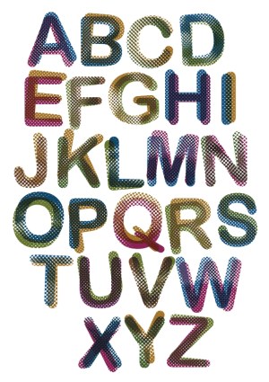 Multicolored Halftone Dot Pattern Alphabet Vector Free Vector