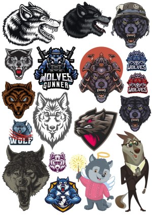 Collection of Wolf and Wolf-themed Mascot Vector Designs Free Vector