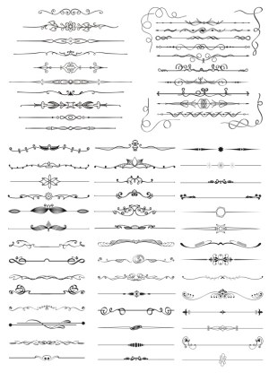 Set of Classic Ornamental Line Dividers and Borders Free Vector