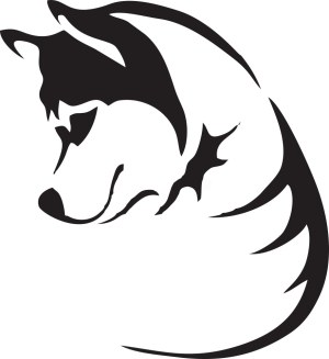 Minimalist Black and White Husky Dog Head Vector Free Vector