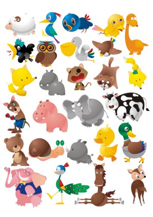 Cartoon Animal Characters Set Free Vector