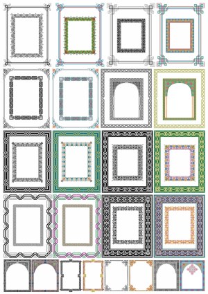 Set of Decorative Vector Frames and Borders with Ornate Patterns Free Vector
