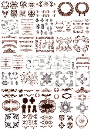 Ornate Vintage Decorative Flourish and Frame Vectors Free Vector