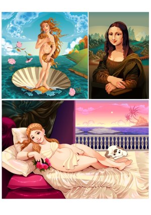 Digital Vector Art Inspired by Famous Renaissance Paintings Free Vector