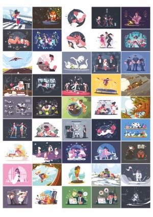 Collection of Diverse Cartoon Vector Illustrations Free Vector