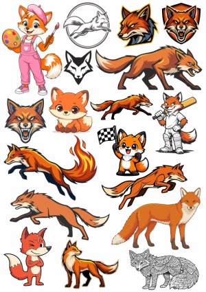Collection of Fox Themed Vector Illustrations and Mascots Free Vector