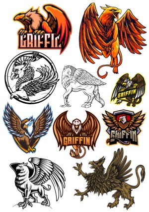 Collection of Colorful and Detailed Griffin Vector Illustrations Free Vector