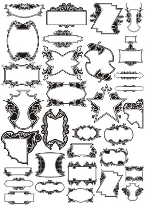 Vintage Floral Ornate Frame and Border Vector Set Free Vector