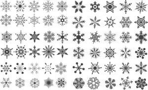 Collection of 56 Unique Snowflake Vector Icons Free Vector