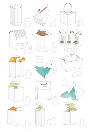 Set of 15 Packaging Box Design Templates with Die-Cut Layouts Free Vector