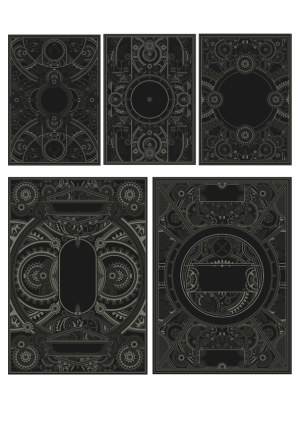 Intricate Steampunk Gear Background Vector Set Free Vector