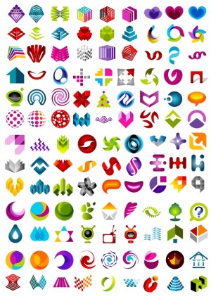 Colorful Abstract Vector Icons Collection Free Vector