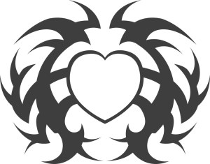 Tribal Heart Tattoo Vector Design Free Vector