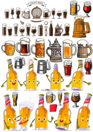 Craft Beer Illustrations and Animated Beer Bottle Characters Free Vector