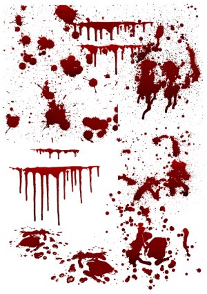Set of Red Blood Splatter and Drip Vector Elements Free Vector