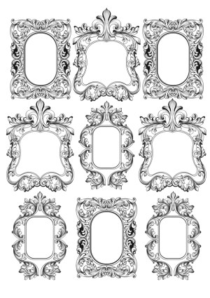 Ornate Vintage Decorative Frame Vector Set Free Vector