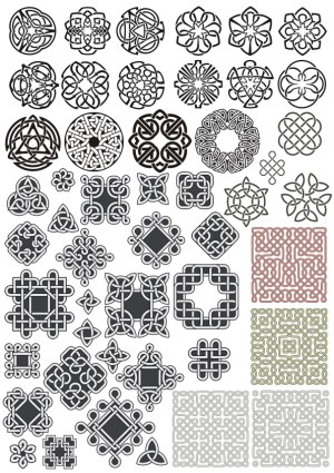 Collection of Celtic Knot Vector Designs and Patterns Free Vector