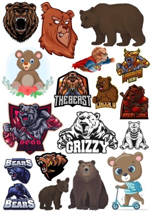 Diverse Bear Vector Collection with Cartoon, Mascot, and Realistic Styles Free Vector