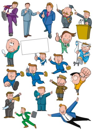 Cartoon Businessmen and Professionals Vector Set Free Vector