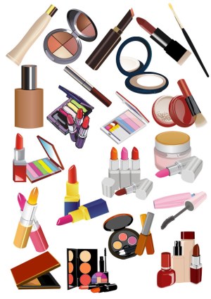 Assorted Makeup Cosmetics Vector Set Free Vector
