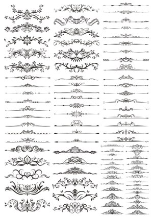 Decorative Vintage Floral and Swirl Ornaments and Dividers Free Vector