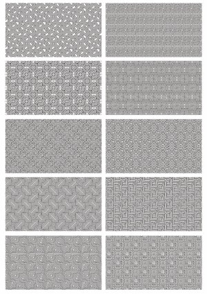 Set of Ten Intricate Geometric Line Art Patterns Free Vector