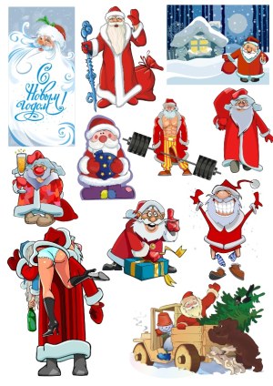Humorous Santa Claus Cartoon Vector Collection Free Vector