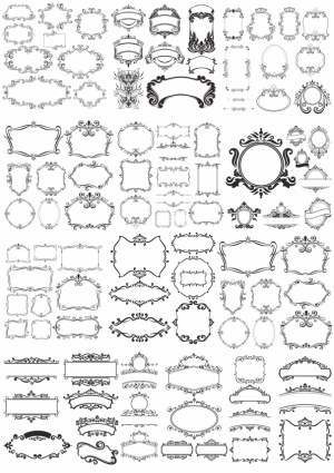 Collection of Vintage Decorative Frames and Borders Free Vector
