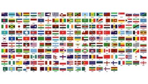 Collection of National Flags in Small Rectangular Format Free Vector
