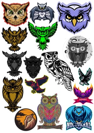 Collection of Diverse Owl Vector Illustrations and Mascots Free Vector