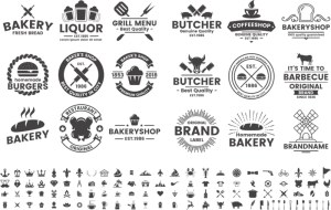 Set of Vintage Food and Beverage Logo Badges Free Vector