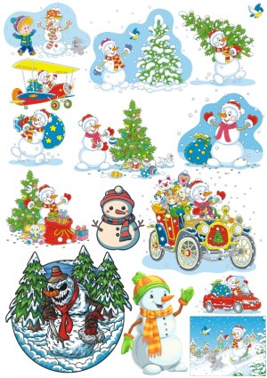 Festive Snowman Winter Holiday Vector Illustrations Free Vector