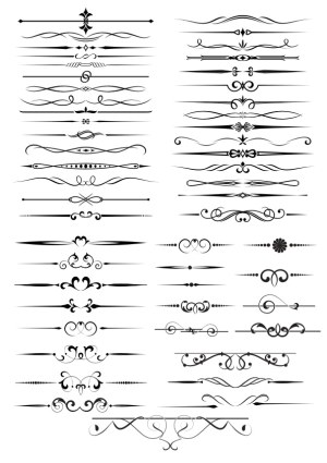 Elegant Decorative Vintage Ornamental Borders and Dividers Free Vector