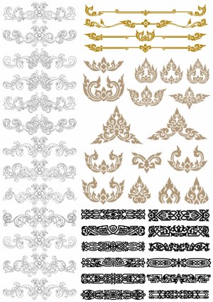 Ornamental Decorative Borders and Floral Design Elements Vector Set Free Vector