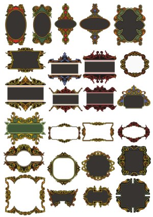 Set of Ornate Vintage Decorative Frames and Borders Free Vector