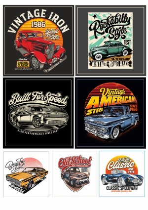 Vintage and Classic Car Retro Vector Designs Collection Free Vector