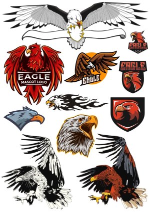 Collection of Eagle Mascot and Logo Vector Illustrations Free Vector