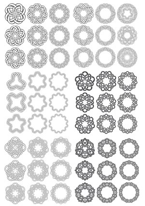 Set of Intricate Circular Celtic Knot and Woven Pattern Frames Free Vector