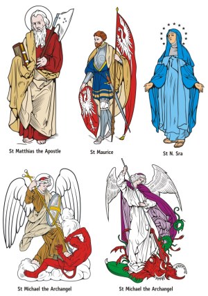 Christian Saints and Archangels Vector Set Free Vector