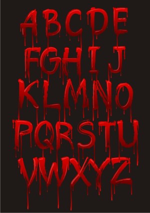 Red Dripping Blood Alphabet Vector Free Vector